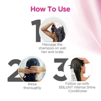 Bblunt Intese Shine Shampoo, 300ml | Reduces Hair Fall by 93% |Adds Gloss & Smoothness | Nourishing Formula with Coconut & Jojoba Oil | Paraben & SLS Free