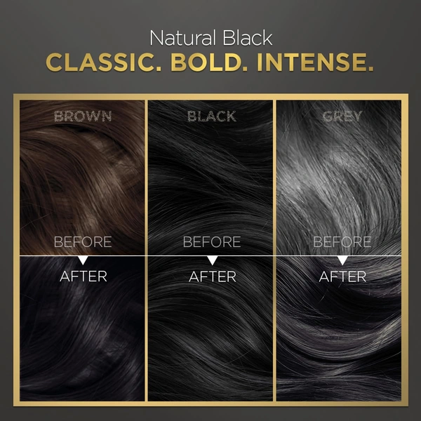 Bblunt BBLUNT Salon Secret High Shine Conditioning Hair Colour Natural Black 1 | With MaliPeptide BondTech� | No Ammonia, 100% Grey Coverage, Long Lasting Colour | Salon Shine at Home
