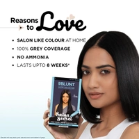 Bblunt Salon Secret High Shine Creme Hair Colour 100g| Naural Black | Ammonia-Free | Long-Lasting | Rich Color with Deep Nourishment & Glossy, Salon-Like Finish