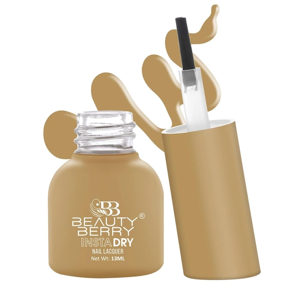 Beauty Berry Insta Dry Nail Lacquer Clay 27 - 13ml | Quick-Dry & Long-Lasting | High Shine & Smooth Application | Earthy Clay Shade for Sophisticated Nails