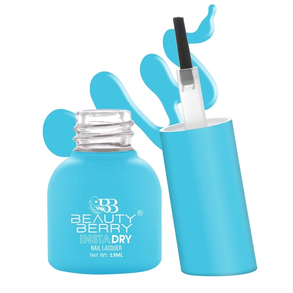 Beauty Berry Insta Dry Nail Lacquer Fresh Water 46 - 13ml | Quick-Dry & Long-Lasting | High Shine & Smooth Application | Vibrant Grape Shade for Elegant Nails