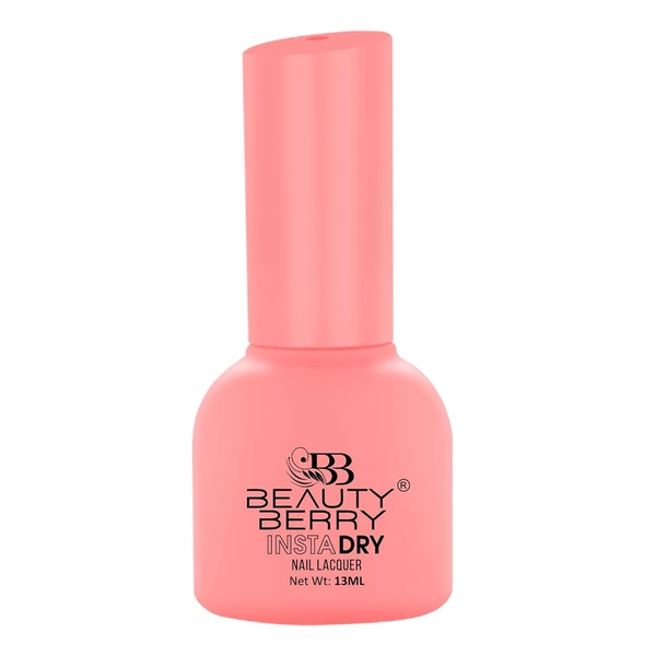Beauty Berry Insta Dry Nail Lacquer Happy Pink 36 - 13ml | Quick-Dry & Long-Lasting | High Shine & Smooth Application | Vibrant Pink Shade for Elegant Nails