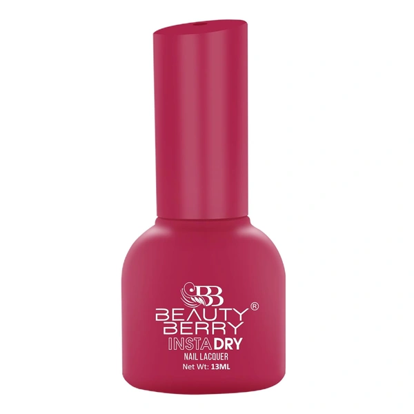 Beauty Berry Insta Dry Nail Lacquer Pink Passion 29 - 13ml | Quick-Dry & Long-Lasting | High Shine & Smooth Application | Vibrant Pink Shade for Elegant Nails