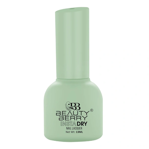 Beauty Berry Insta Dry Nail Lacquer Sega Green 12 - 13ml | Quick-Dry & Long-Lasting | High Shine & Smooth Application | Vibrant Green Shade for Bold Nails