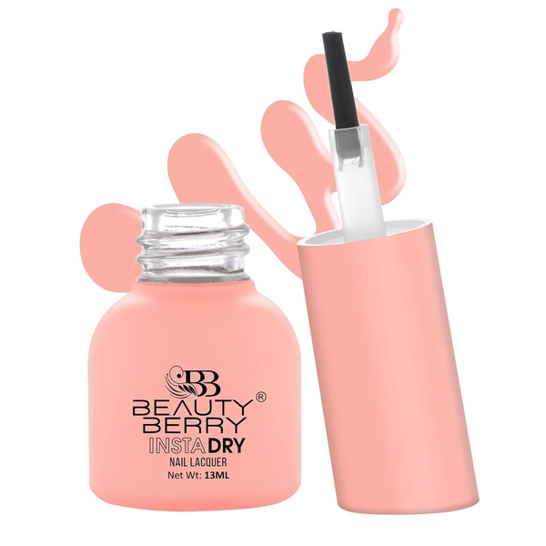 Beauty Berry Insta Dry Nail Lacquer Smoothy 42 - 13ml | Quick-Dry & Long-Lasting | High Shine & Smooth Application | Soft Pink Shade for Elegant Nails