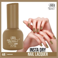 Beauty Berry Insta Dry Nail Lacquer Smudge 44 - 13ml | Quick-Dry & Long-Lasting | High Shine & Smooth Application | Chic Taupe Shade for Sophisticated Nails
