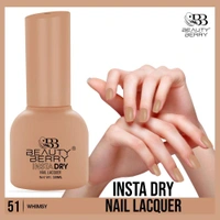 Beauty Berry Insta Dry Nail Lacquer Whimsy 51 - 13ml | Quick-Dry & Long-Lasting | High Shine & Smooth Application | Playful Pink Shade for Elegant Nails
