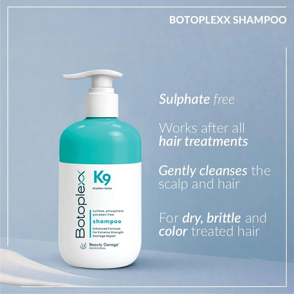 Beauty Garage K9 Botoplexx Shampoo 300ml | Damage Repair Shampoo for Extreme Hair Strength | Professional Nourishing Formula for Weak & Damaged Hair
