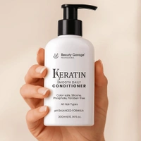 Beauty Garage Keratin Sulfate Free Moisturizing Smooth Daily Conditioner 300ml | Frizz Control Conditioner for Straight Hair | Smoothness, Shine & Hydration