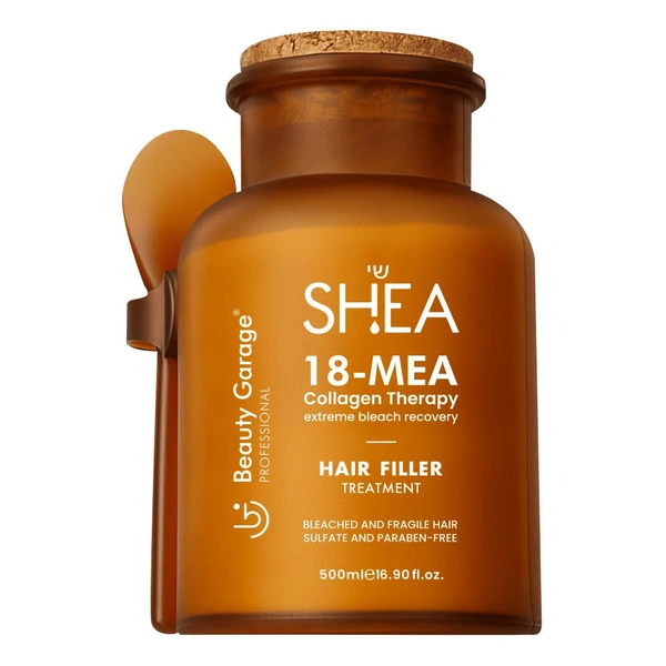 Beauty Garage Shea 18-MEA Collagen Therapy Hair Filler Treatment 500ml | Advanced Hair Repair Mask for Damaged, Frizzy & Chemically Treated Hair