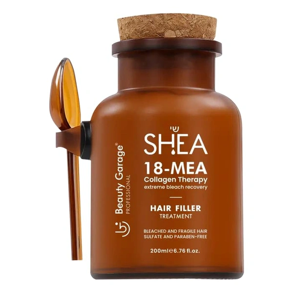 Beauty Garage Shea 18-MEA Collagen Therapy Hair Filler Treatment 200ml | Advanced Hair Repair Mask for Damaged, Frizzy & Chemically Treated Hair
