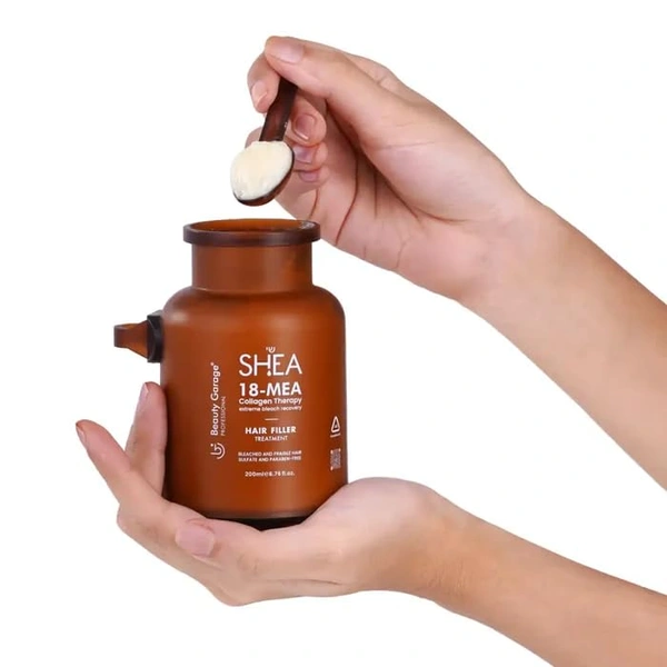 Beauty Garage Shea 18-MEA Collagen Therapy Hair Filler Treatment 200ml | Advanced Hair Repair Mask for Damaged, Frizzy & Chemically Treated Hair