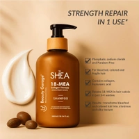 Beauty Garage Shea 18-MEA Collagen Therapy Shampoo 300ml | Professional Hair Repair Shampoo for Dry, Damaged & Chemically Treated Hair