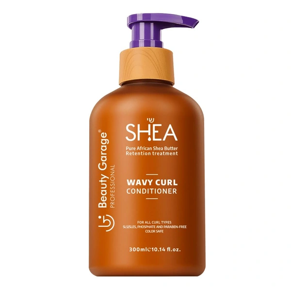 Beauty Garage Shea Retention Wavy Curl Conditioner 300ml | Curl Defining Conditioner for Wavy, Curly & Frizzy Hair | Hydration, Softness & Frizz Control