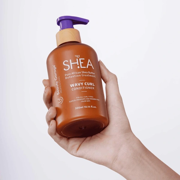 Beauty Garage Shea Retention Wavy Curl Conditioner 300ml | Curl Defining Conditioner for Wavy, Curly & Frizzy Hair | Hydration, Softness & Frizz Control