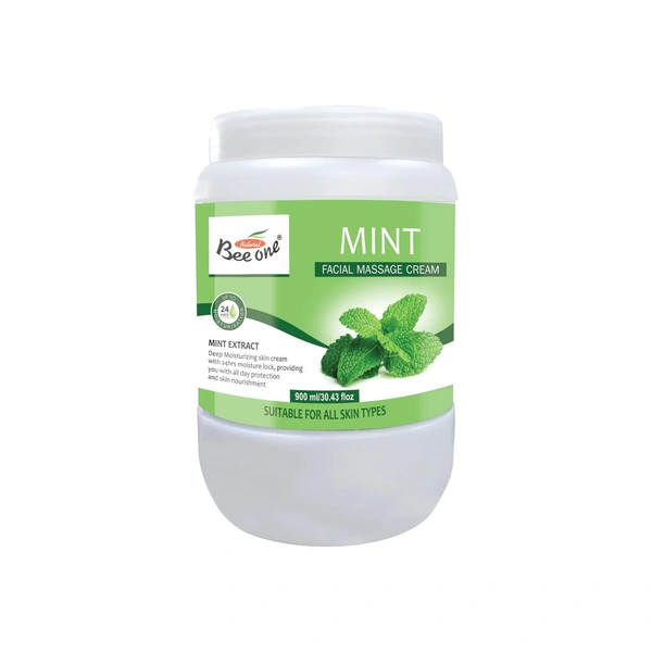 Bee One Mint Facial Massage Cream 900ml | Enriched with Mint Extracts for Deep Moisturizing & 24H Hydration | Soothes, Refreshes & Rejuvenates Skin | Paraben-Free & Vegan
