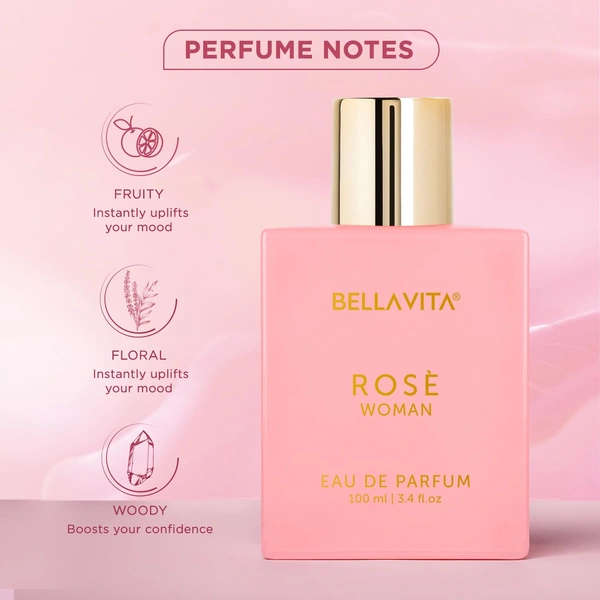 Bella Vita Rose Woman EDP  Luxury Rose Perfume, 100 ml | Long Lasting Premium EDP Fragrance