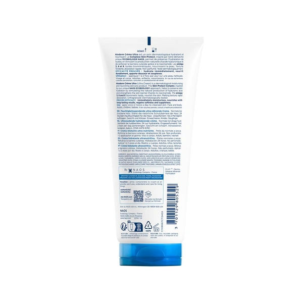 Bioderma Atoderm Cr�me Ultra-Nourishing Moisturizer 200ml | For Normal to Sensitive Dry Skin | Deep Hydration & Skin Barrier Repair | Face & Body Cream