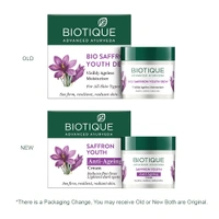 Biotique Saffron Youth Anti- Ageing Cream 50g | for Younger-Looking Skin | Wrinkle Reduction | Reduce Fine Lines & Lighten Dark Sports | 100% Botanical Extracts | Suitable For All Skin Types |