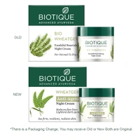 Biotique Wheat Germ Anti- Ageing Night Cream  50g | for Wrinkles & Fine Lines | Lightens dark Spots | Overnight anti-ageing treatment | 100% Botanical Extracts | Suitable for All Skin Types |