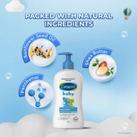 Cetaphil Baby Daily Lotion, White, Shea Butter, 400 ml | with Shea Butter for gentle hydration |Dermatologist-tested for daily use