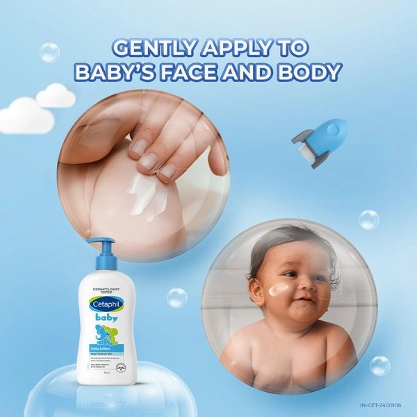 Cetaphil Baby Daily Lotion, White, Shea Butter, 400 ml | with Shea Butter for gentle hydration |Dermatologist-tested for daily use