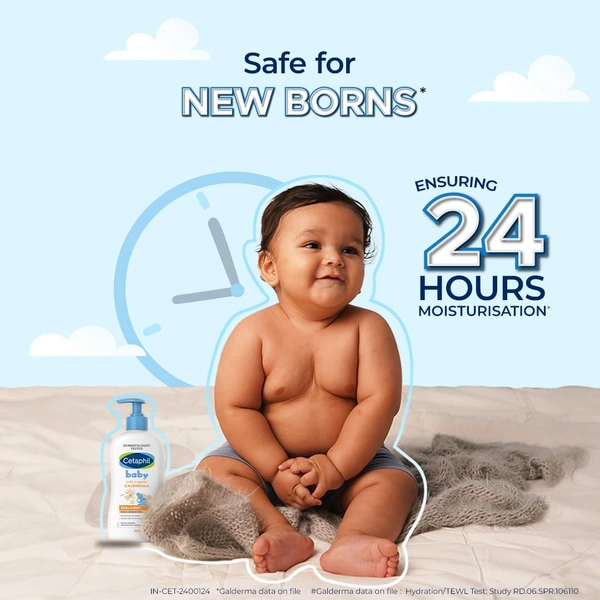 Cetaphil Baby Daily Moisturizing Lotion 400ml | with Organic Calendula Sweet Almond & Sunflower Oils | for Face & Body | For Baby's Delicate Skin | Paraben-free | Dermatologist-tested