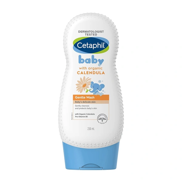 Cetaphil Baby Gentle Wash with Organic Calendula - 230ml | Gentle, Hypoallergenic Baby Body & Hair Wash
