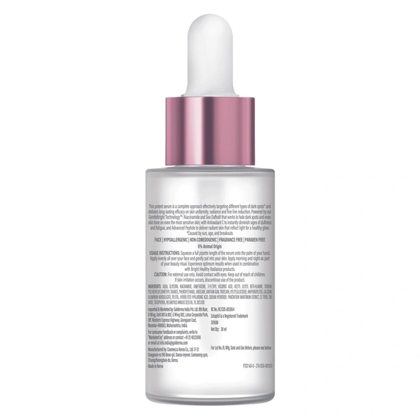 Cetaphil Bright Healthy Radiance Brightening 30ml  Glow Serum | GentleBright Technology' with Antioxidant C and Advanced Peptide Removes Darkness & Dullness
