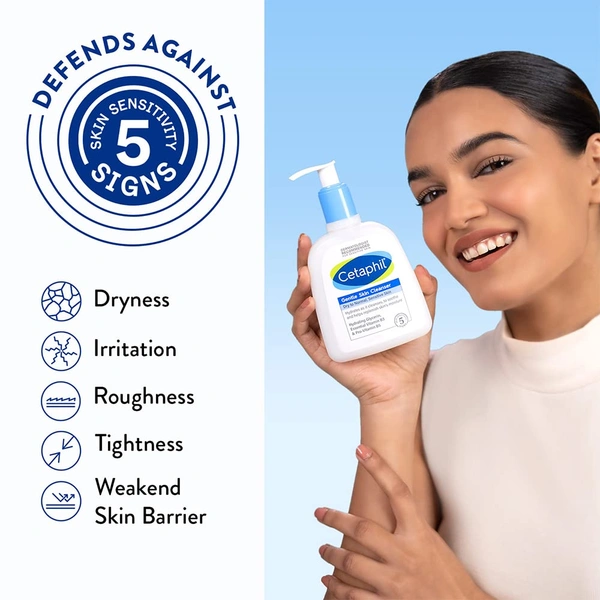 Cetaphil Gentle Skin Cleanser - 250ml | Hydrating Face Wash for Dry to Normal, Sensitive Skin | Enriched with Niacinamide and Vitamin B5 | Dermatologist Recommended, Paraben & Sulphate-Free