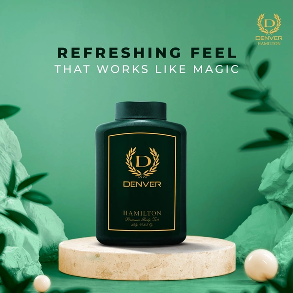 Denver Hamilton Premium Body Talc - 100g  | Scented Talcum Powder for Men | Long-Lasting Freshness & Masculine Fragrance