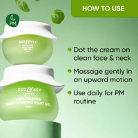 Dot & Key CICA Calming Skin Renewing Night Gel | for Sensitive & Acne-Prone Skin | Overnight Skin Repair | for Redness & Irritation | Fades Dark Spots With Niacinamide, Green Tea & Hyaluronic | 60ml