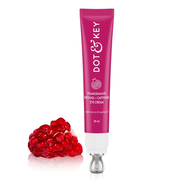 Dot & Key DOT & KEY Pomegranate Eye Cream� 20ml | Retinol + Caffeine | Fades Dark Circles | Treat Fine Lines & Wrinkles | Reduce Puffiness | Antioxidant-Rich Eye Cream | Non Sticky & Non Greasy | Deeply Moisturizer