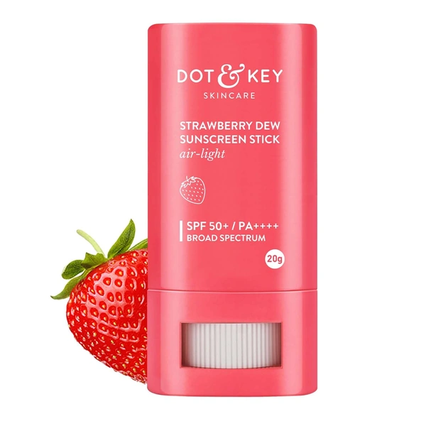 Dot & Key Strawberry Dew SPF 50 PA++++ Sunscreen Stick 20g | Broad-Spectrum UV Protection | Lightweight, Non-Greasy & Hydrating | No White Cast | All Skin Types