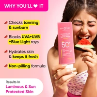 Dot & Key Watermelon Cooling Sunscreen SPF 50 PA++++ with Hyaluronic Acid | Superior UV Protection | Non-Greasy, Cooling Formula | UV , IR & Blue Light Protection | Lightweight | for Oily & Combination Skin | Non Oily Finish | 50g