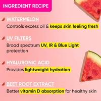 Dot & Key Watermelon Cooling Sunscreen SPF 50 PA++++ with Hyaluronic Acid | Superior UV Protection | Non-Greasy, Cooling Formula | UV , IR & Blue Light Protection | Lightweight | for Oily & Combination Skin | Non Oily Finish | 50g