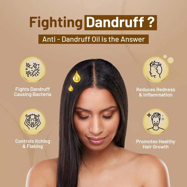 Enshine Anti-Dandruff Hair Oil 60ml | Ayurvedic Hair Oil with Neem, Tea Tree, Aloe Vera & Rosemary | Reduces Dandruff, Itch & Dry Scalp | Nourishes Hair Naturally