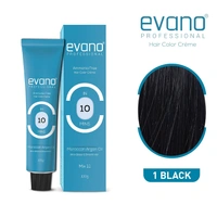 Evano Professional Creme Hair Colour Black 100g | Ammonia-Free Formula | 100% Grey Coverage in 10 Minutes | Long-Lasting Salon Quality Hair Color for Women & Men