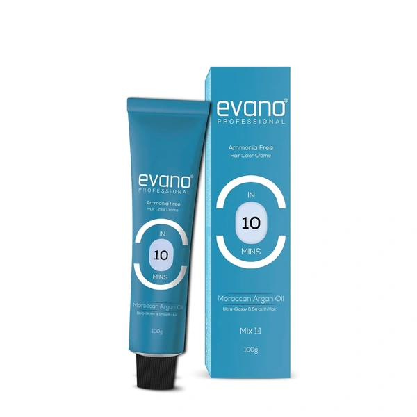 Evano Professional Creme Hair Colour Brown 4.0 100g | Ammonia-Free Formula | 100% Grey Coverage in 10 Minutes | Long-Lasting Salon Quality Hair Color for Women & Men