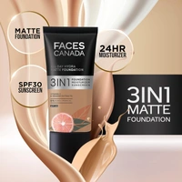 Faces Canada All Day Hydra Matte Liquid Foundation 30ml, Rose Ivory 011 | 3-in-1 Foundation + Moisturizer + SPF 30 | Aloe Hydration, Vitamin C, 10Hr Long Wear Coverage