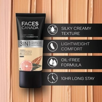 Faces Canada All Day Hydra Matte Liquid Foundation 30ml, Absolute Ivory 012 | 3-in-1 Foundation + Moisturizer + SPF 30 | Aloe Hydration, Vitamin C, 10Hr Long Wear Coverage