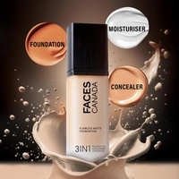 Faces Canada Flawless Matte Foundation Warm Sand 042 Shade 30ml | 3-in-1 Foundation, Moisturizer & Concealer | SPF 18 | 12Hr Hydration | HD Matte Coverage | Lightweight Anti-Ageing