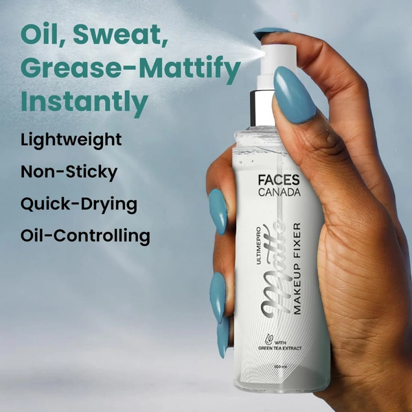 Faces Canada Ultime Pro Matte Makeup Fixer 50ml | Long Lasting Makeup Setting Spray | Keeps Makeup Intact | Flawless Matte Finish | Hydrates, Soothes & Refreshes Skin | Oil Control