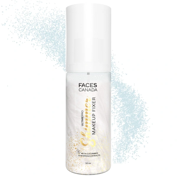 Faces Canada Ultime Pro Shimmer Makeup Fixer 50ml | Long-Lasting Makeup Setting Spray | Glamorous Shimmer Finish | Hydrates & Refreshes Skin | Alcohol-Free