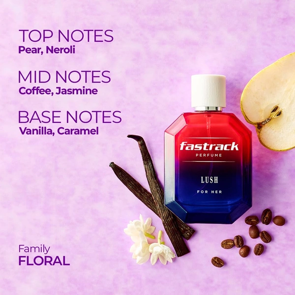 Fastrack Lush Liquid Eau de Parfum for Men 100 ml | Fresh & Musky Scent | Citrus & Cedar Notes | Ideal for Daily Wear | Long-Lasting & Elegant Fragrance