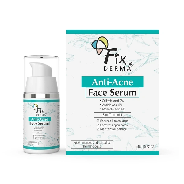 Fixderma 2% Salicylic Acid Serum 30g | With 5% Azelaic Acid & 4% Mandelic Acid | Anti-Acne & Spot Treatment | Controls Oil, Clears PoresFace Serum for Men & Women