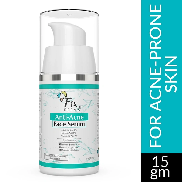 Fixderma 2% Salicylic Acid Serum 30g | With 5% Azelaic Acid & 4% Mandelic Acid | Anti-Acne & Spot Treatment | Controls Oil, Clears PoresFace Serum for Men & Women