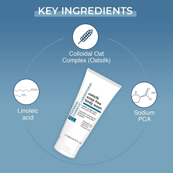 Fixderma Cosmetics Laboratories Fixderma Cosmetic Laboratories Oatsilk Soap Free Body Wash 200ml for Dry & Rough Skin | Relieves Itchy Skin | Nourishes & Hydrates | Suitable for Sensitive Skin