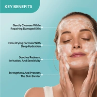 Fixderma Dewrav Gentle & Hydrating Face Wash 100ml | 6% Oats Extract, Hyaluronic Acid & Vit B5 | Soothes Irritated Skin, Provides Deep HydrationFor Sensitive, Dry & Normal Skin