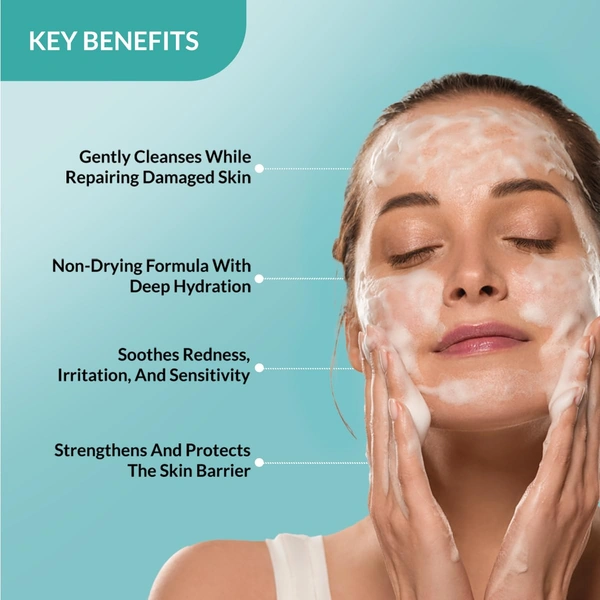 Fixderma Dewrav Gentle & Hydrating Face Wash 100ml | 6% Oats Extract, Hyaluronic Acid & Vit B5 | Soothes Irritated Skin, Provides Deep HydrationFor Sensitive, Dry & Normal Skin